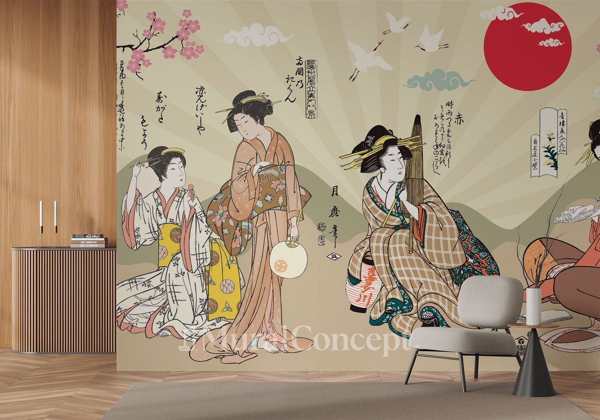 Papel pintado estilo japonés