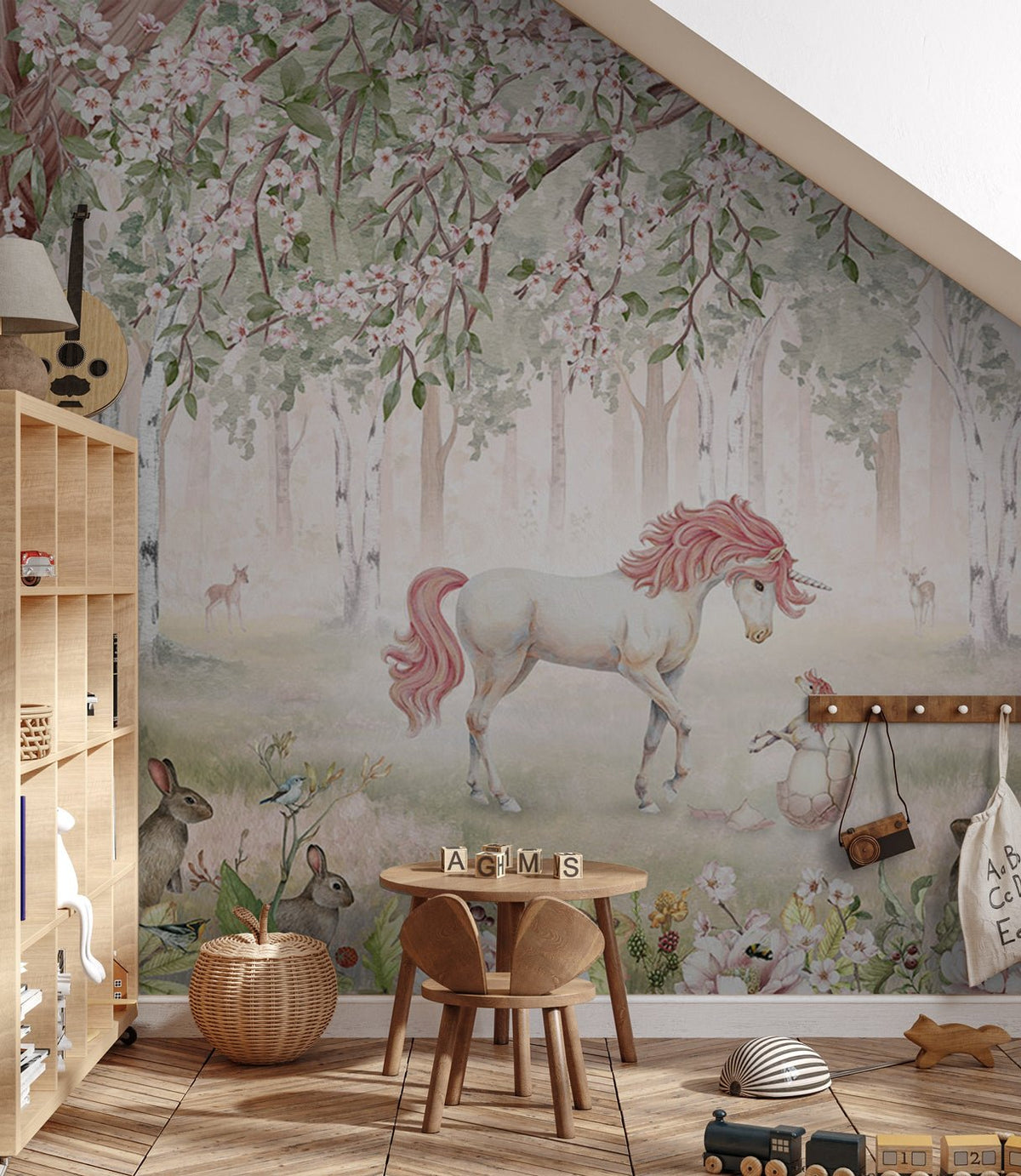 Papel pintado de Niña hada unicornio