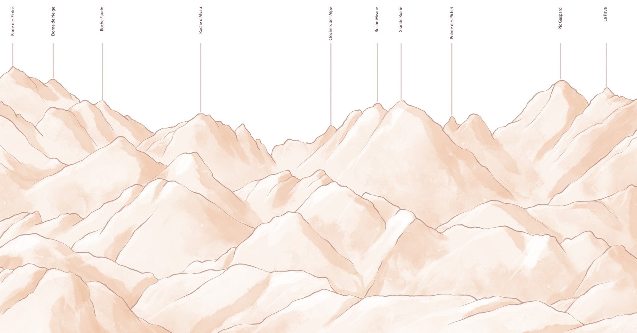 Papier peint massif des Écrins terracotta, XXL, tendance