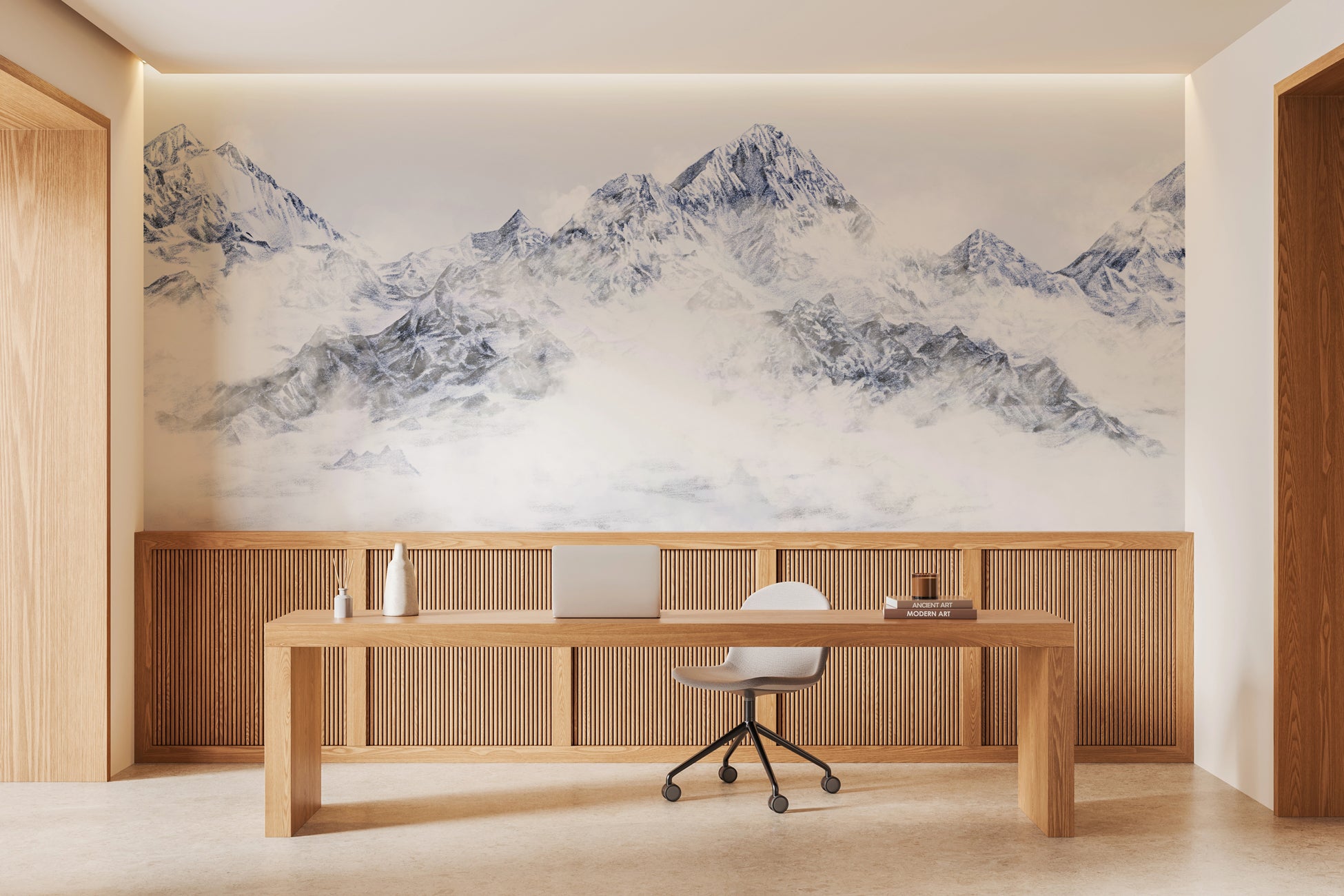 Papier peint Mont Everest bleu, XXL, tendance