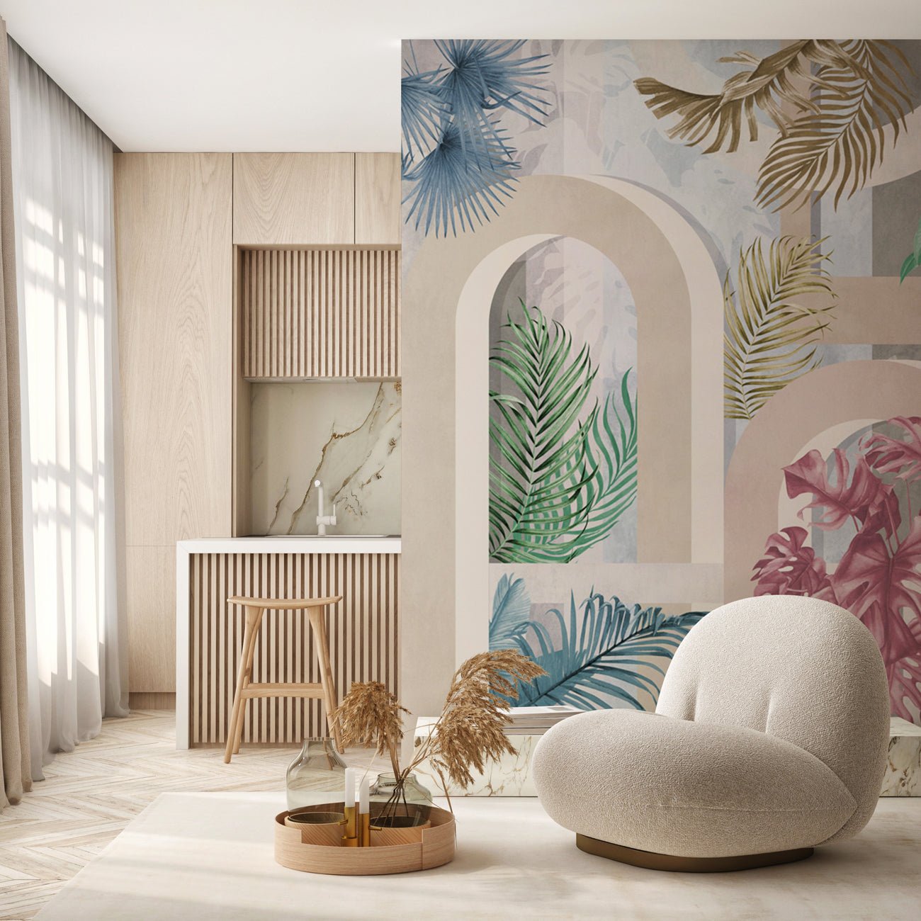 Papier peint tendance arche colorée, XXL, tendance