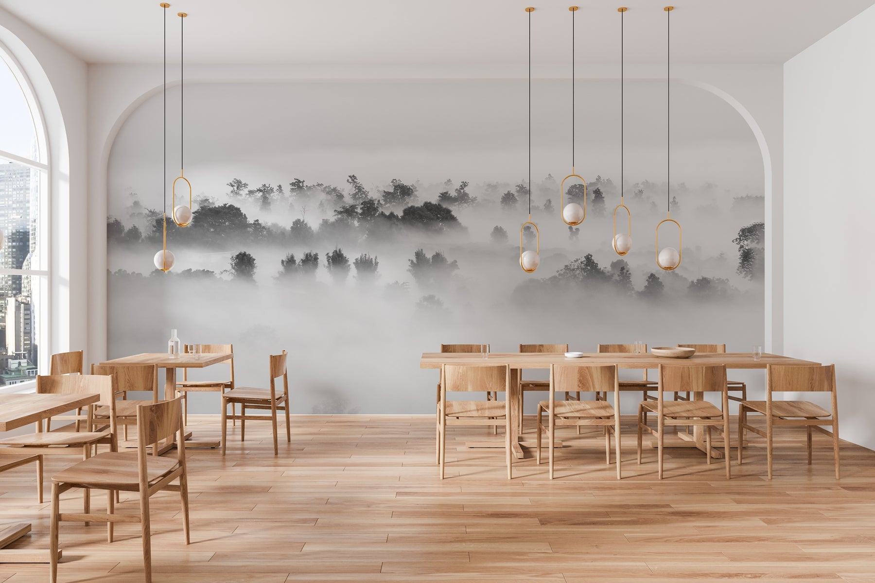 Papier peint bois brumeux, XXL, tendance