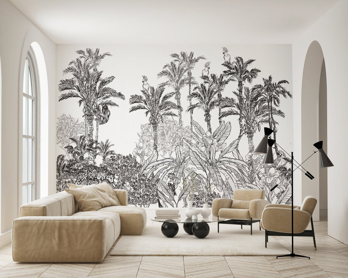 Papel pintado jungla pantera