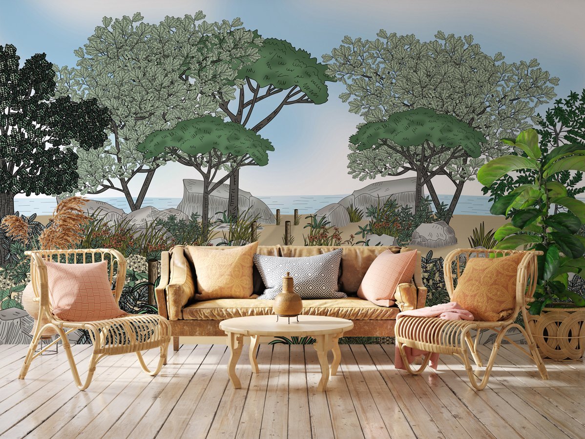 Papel pintado paisaje Francia costa