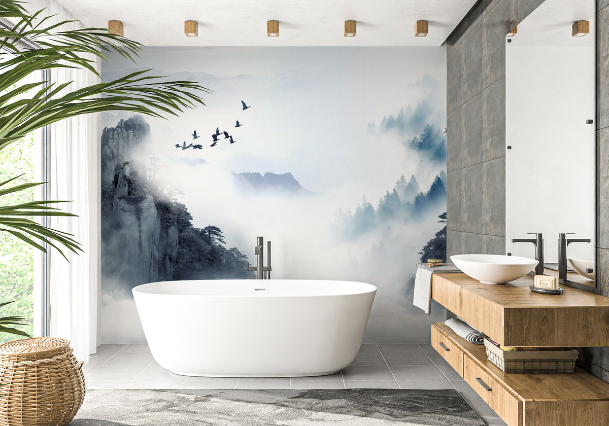 Papel pintado para baño con amanecer en China