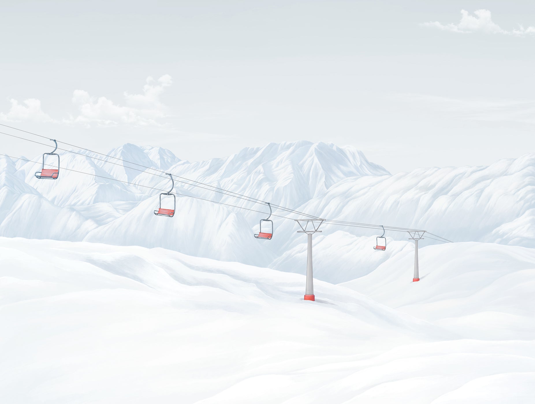 Papier peint massif des grandes Rousses, mural concept, tendance