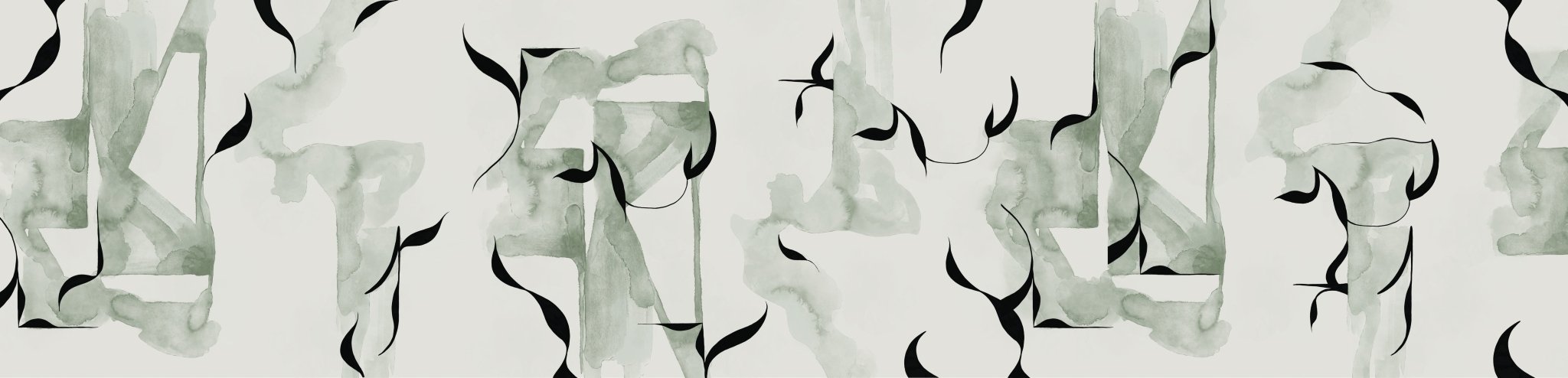 Papier peint abstrait moderne – vert sauge - Muralconcept