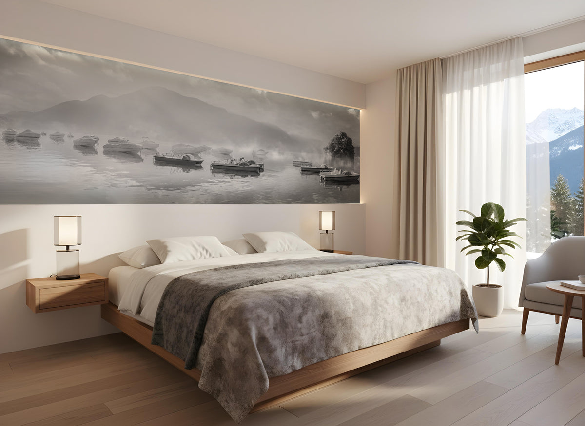 Papel pintado para una mañana fresca en el lago de Annecy