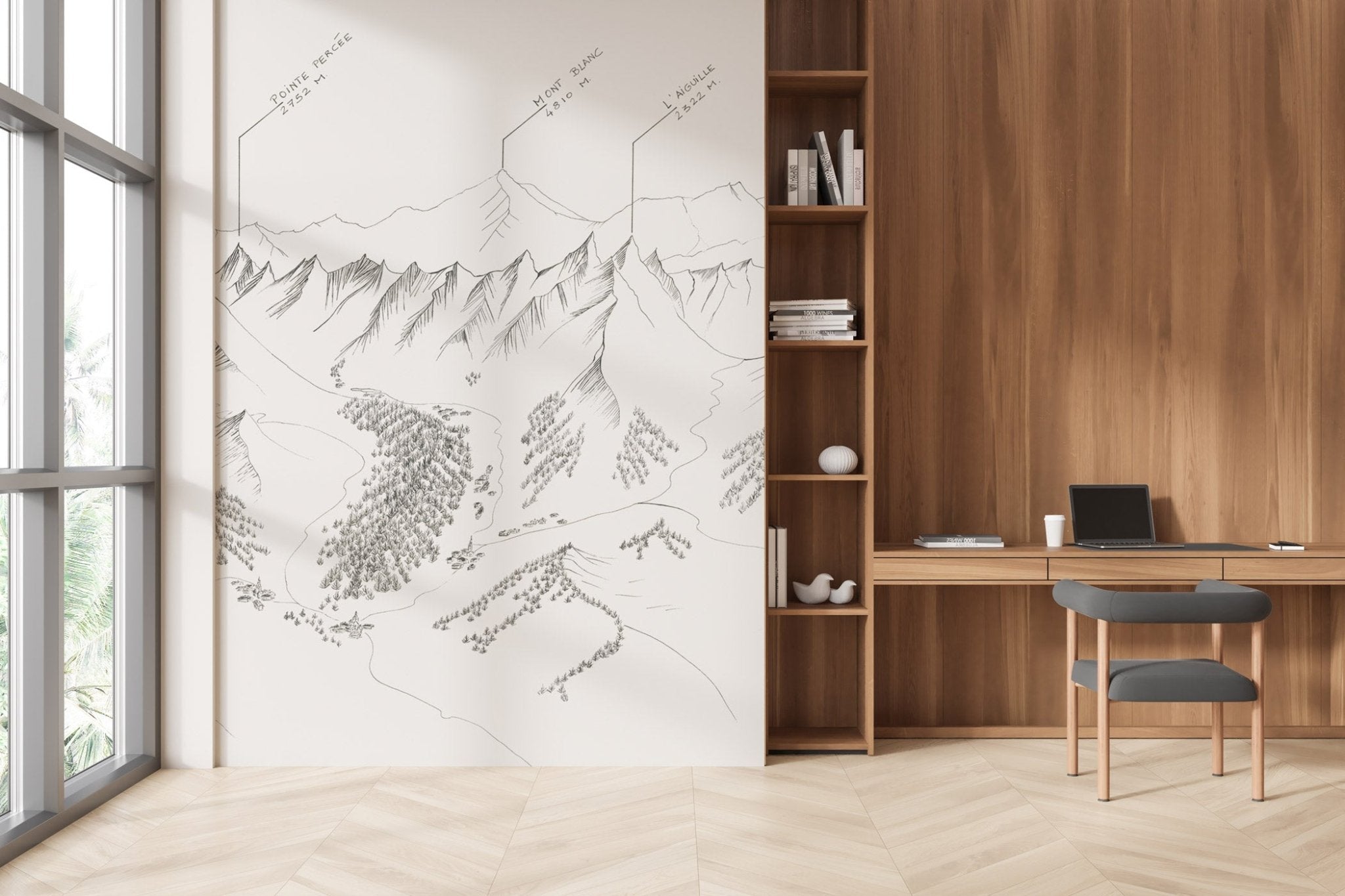 Papier peint montagne – La Clusaz et ses sommets - Muralconcept