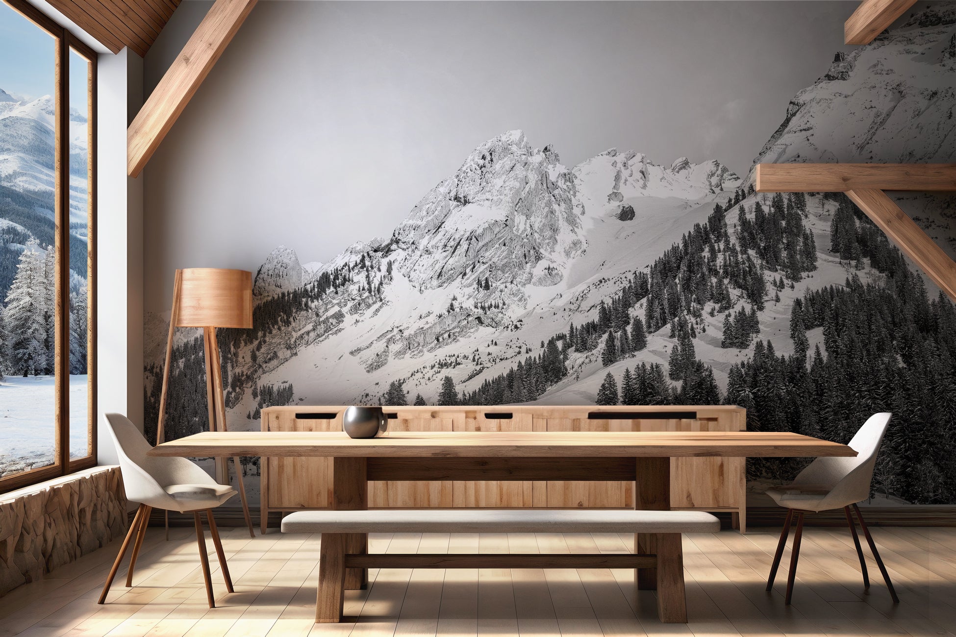 Papier peint panoramique chalet alpage, XXL, tendance
