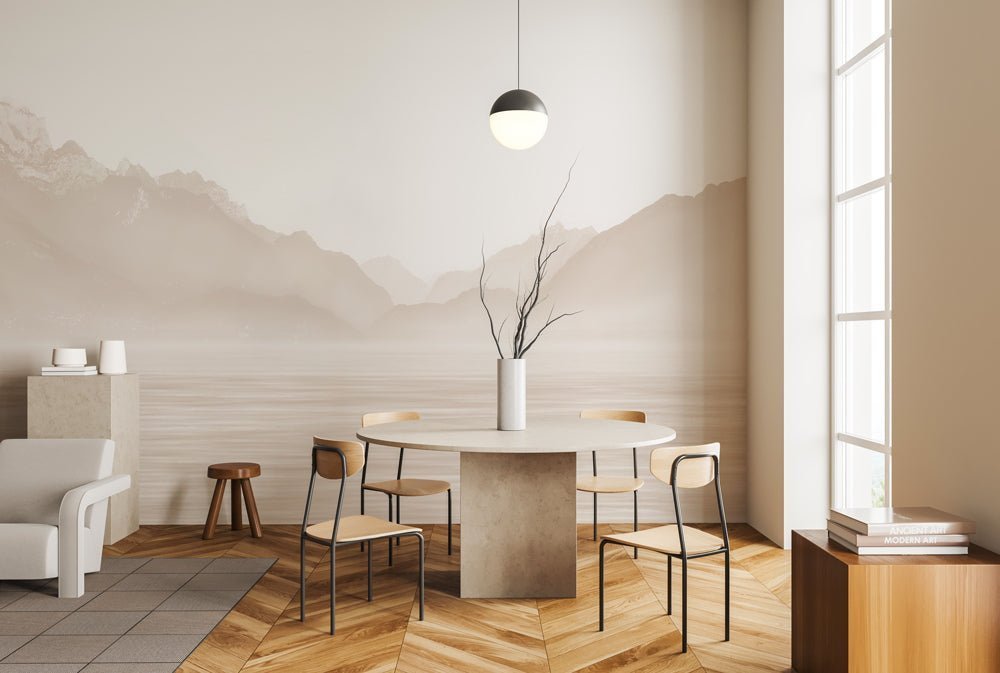 Papier peint Annecy et son lac paisible beige, XXL, tendance