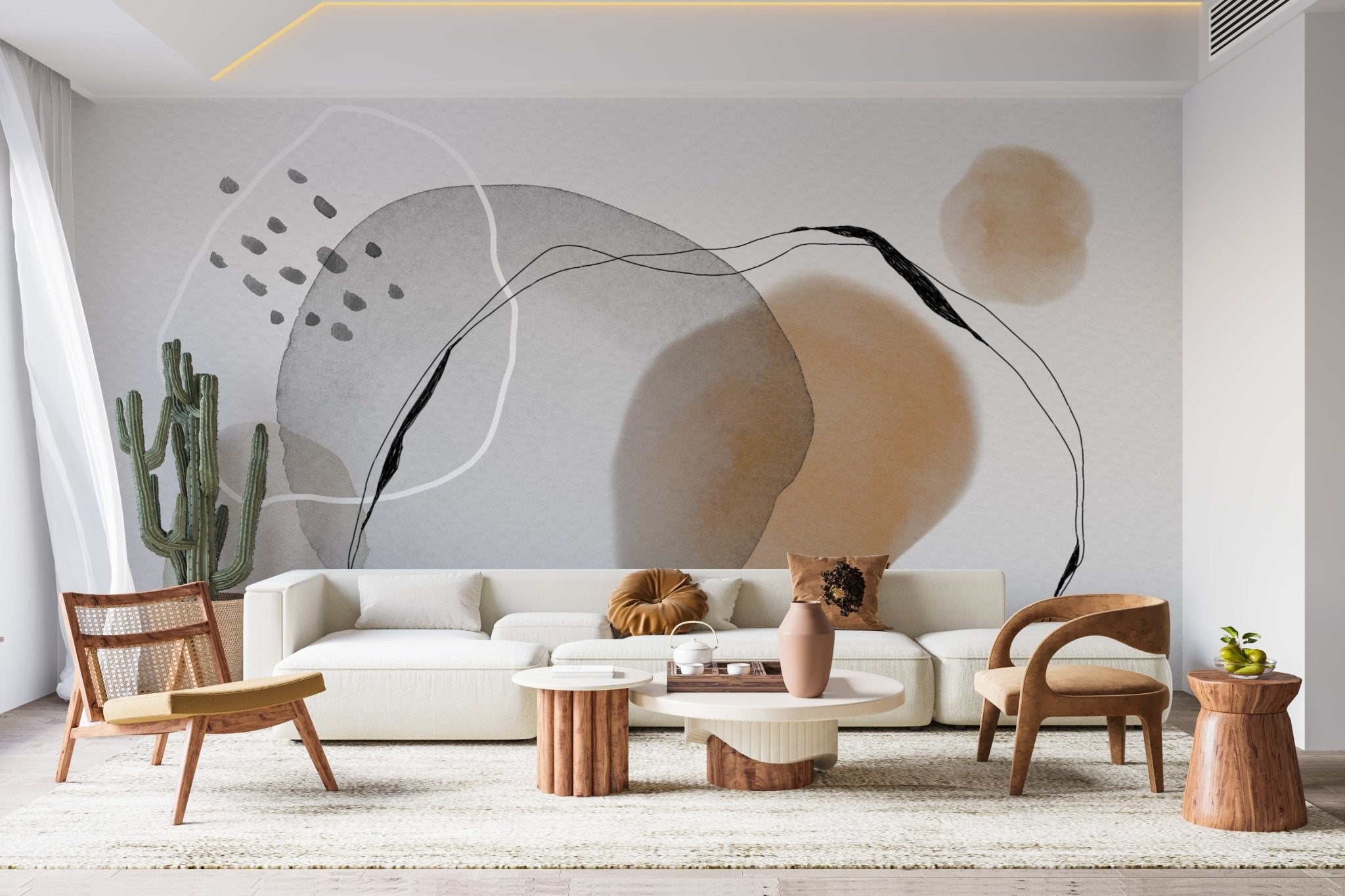 Papier peint panoramique cercle, mural concept, tendance