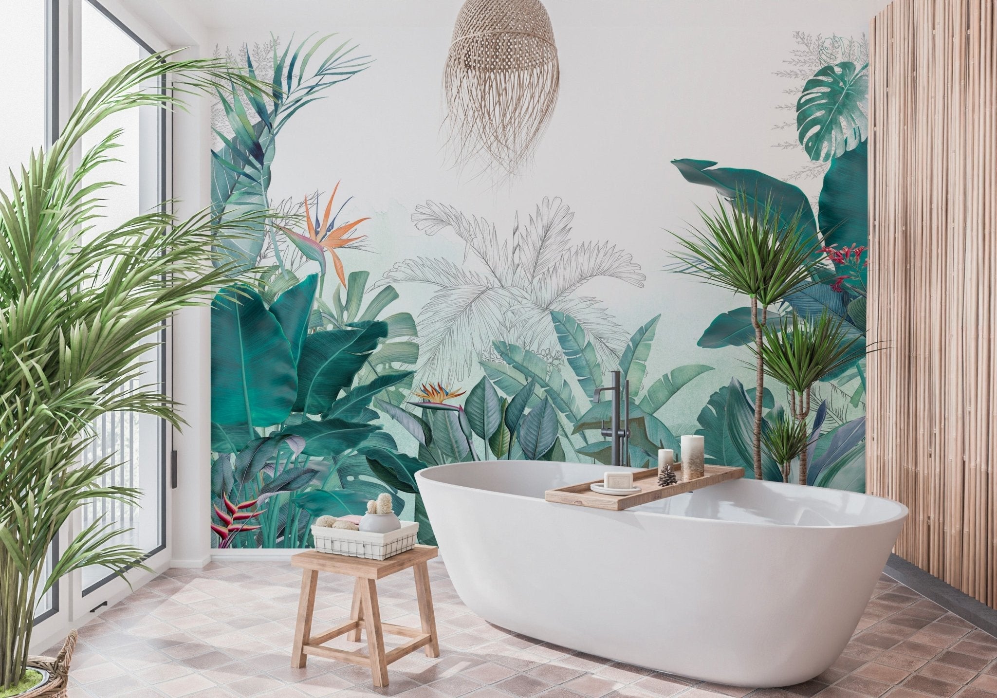 Papier peint panoramique tropical quintessence, XXL, tendance