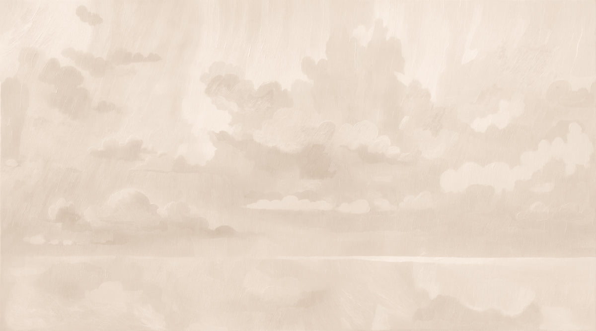 Papel pintado panorámico «Cielo de terciopelo» - nube beige