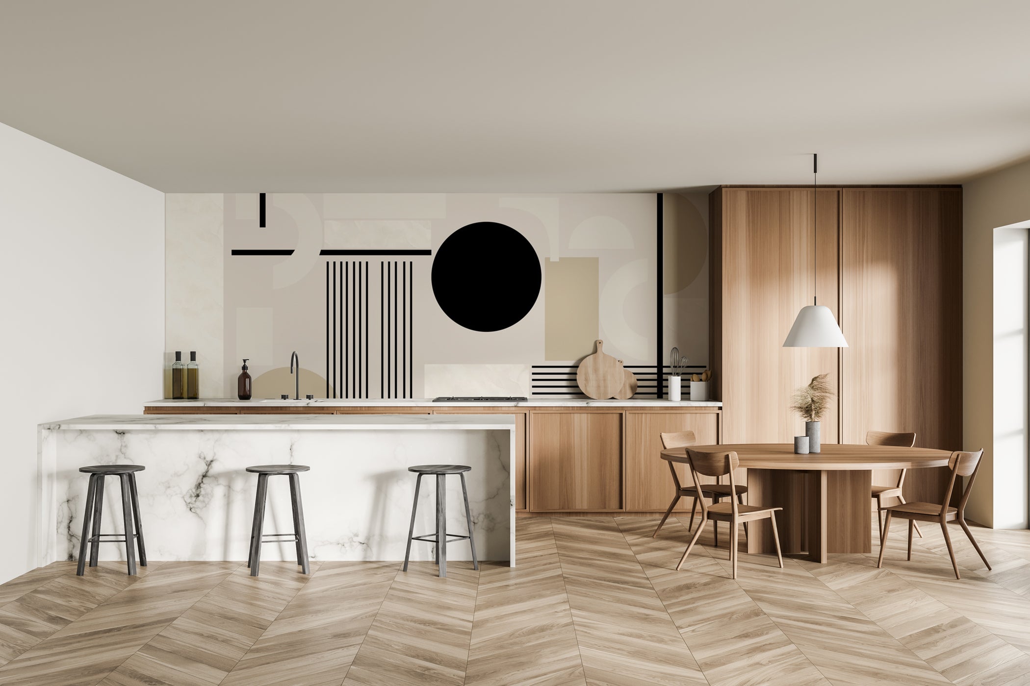 fresque murale vinyle resistante cuisine