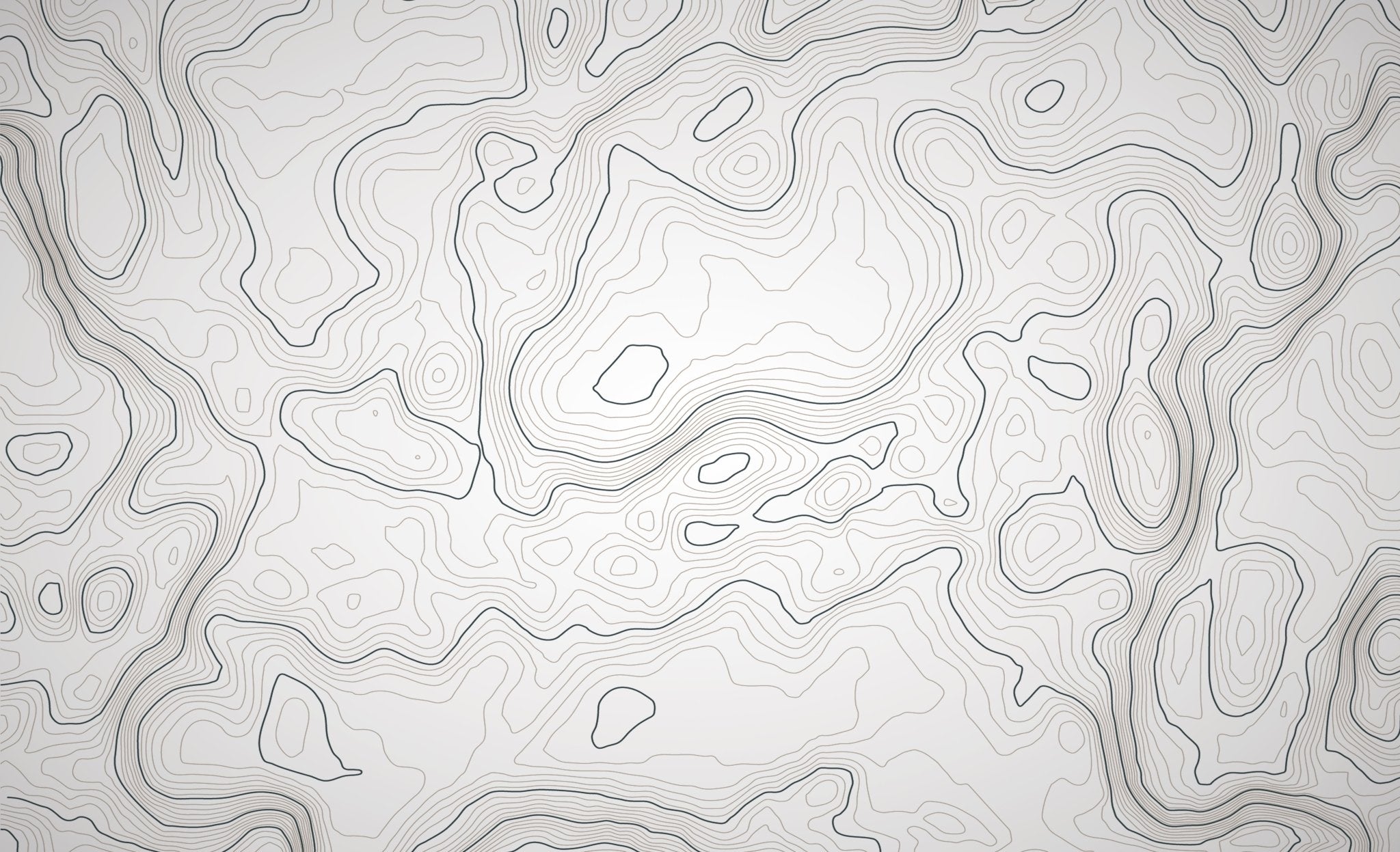 Papier peint ligne topographique - Noir et blanc, XXL, tendance