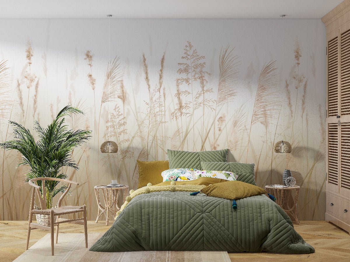 Papier peint fleur des champs de blé - papier peint sur mesure francais - muralconcept