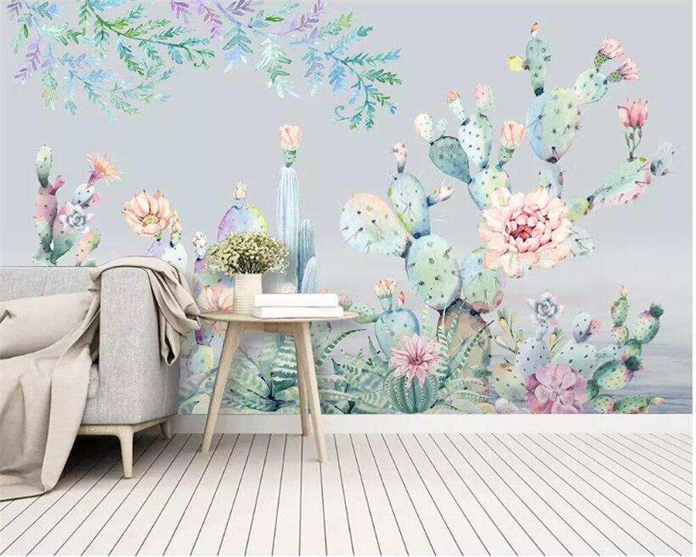 Papier peint Cactus colorés - papier peint sur mesure francais - muralconcept