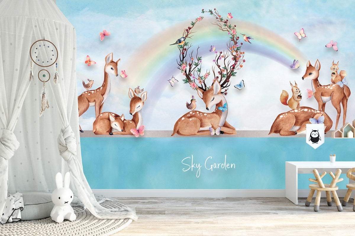 Papel pintado dormitorio infantil rainbow hinds