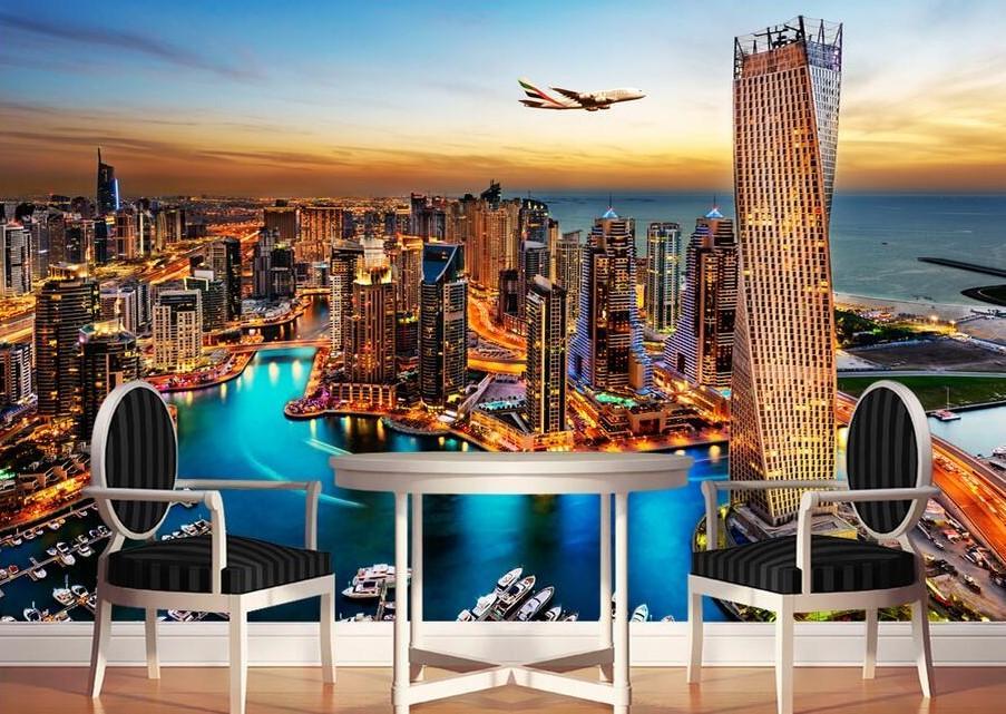 Papier peint Coucher de soleil Dubaï - papier peint sur mesure francais - muralconcept