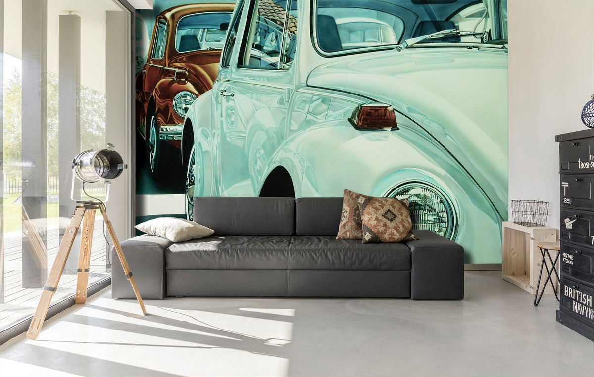 Papel pintado dúo de coches antiguos