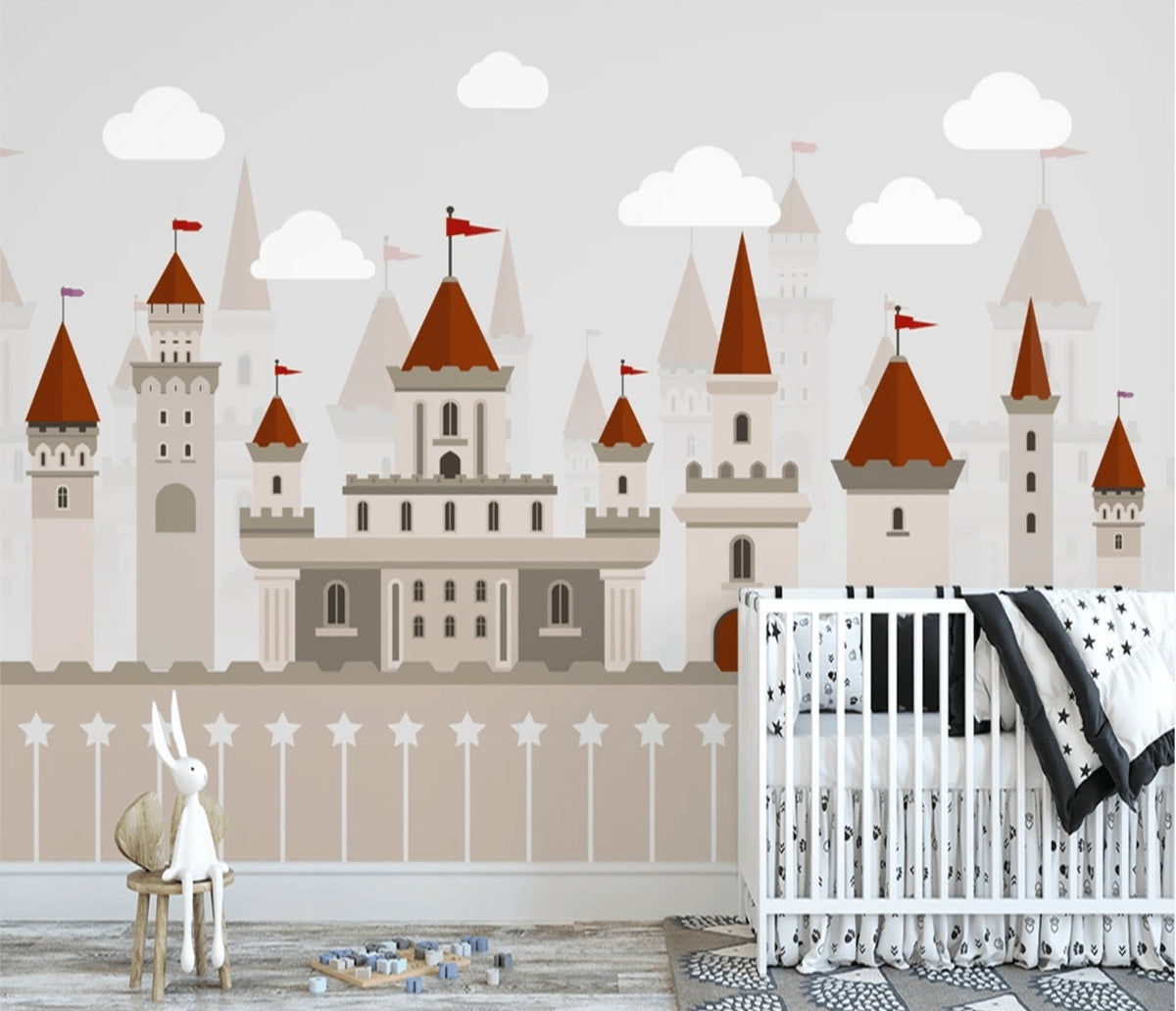 Fondo de pantalla infantil Castillo princesa y príncipe