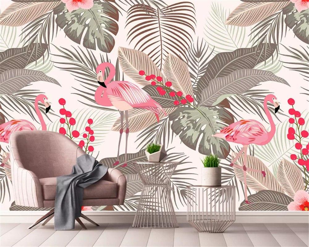 Papier peint Jungle & Flamant Rose - papier peint sur mesure francais - muralconcept
