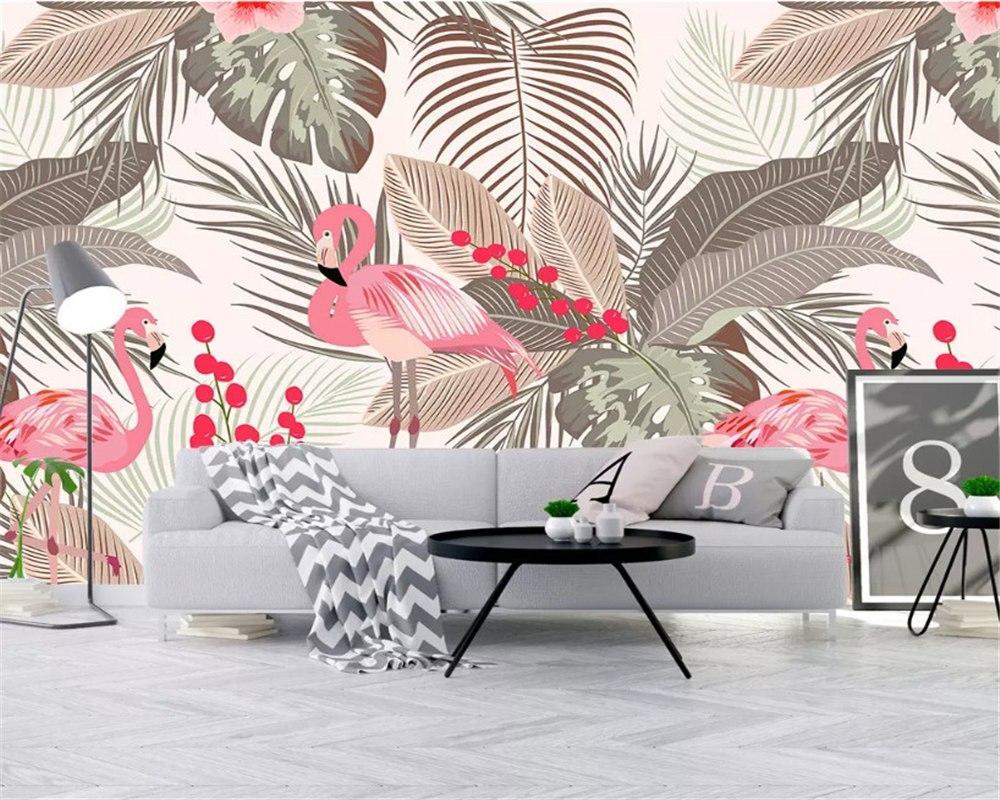 Papier peint Jungle & Flamant Rose - papier peint sur mesure francais - muralconcept