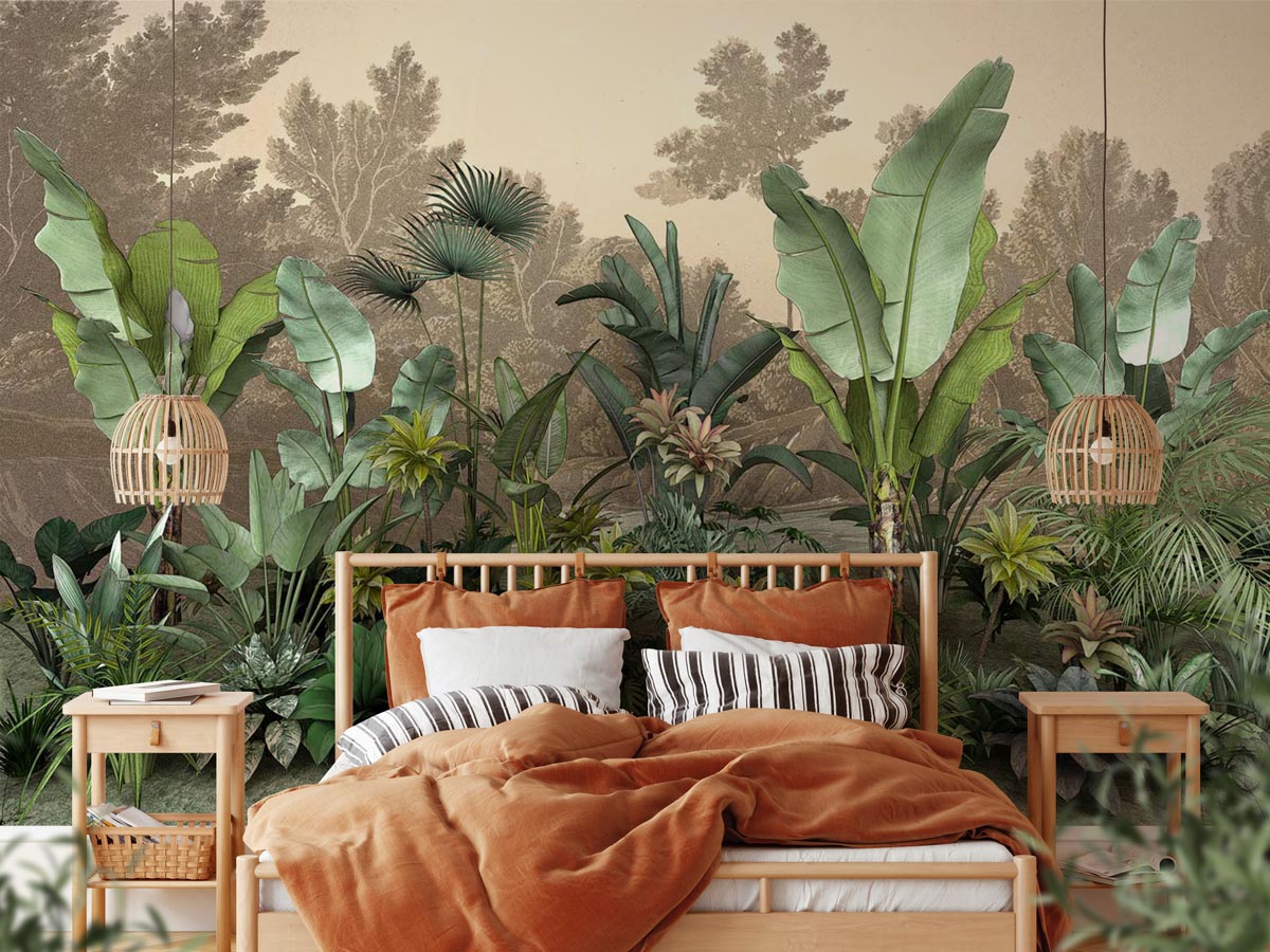 Papier peint Jungle tendance indonésia - papier peint sur mesure francais - muralconcept
