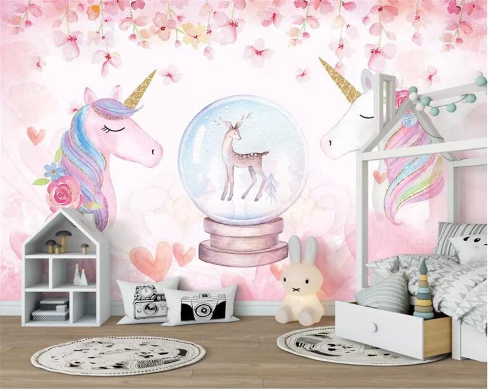 Papier peint Licorne Girly - papier peint sur mesure francais - muralconcept