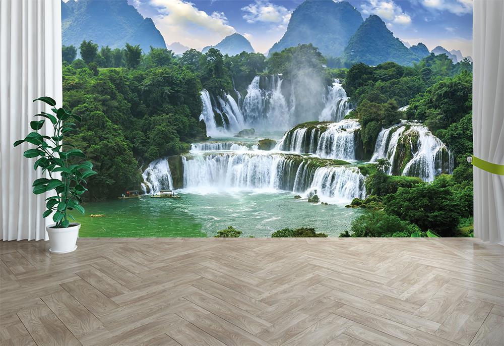 Papier peint panoramique chutes en cascade - papier peint sur mesure francais - muralconcept