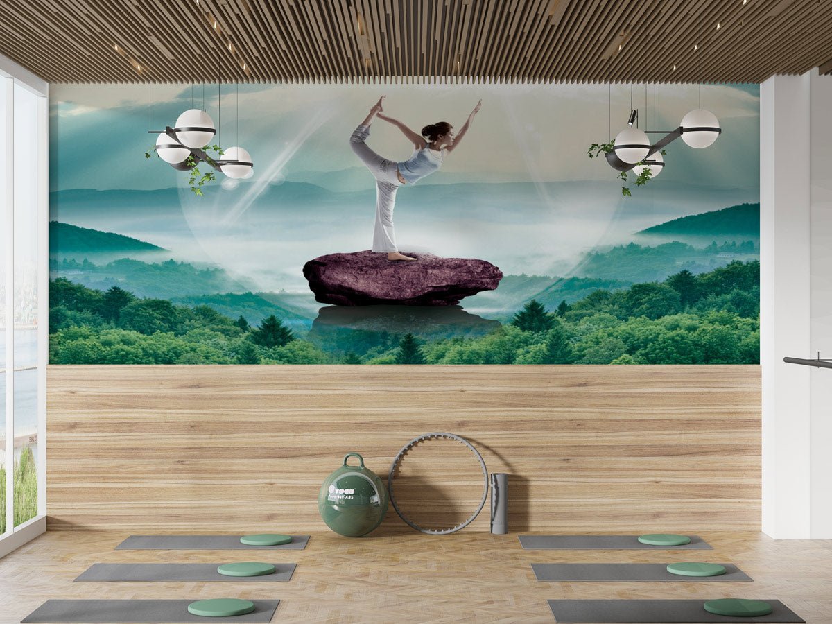 Papier peint salle de sport  Yoga Gym - papier peint sur mesure francais - muralconcept