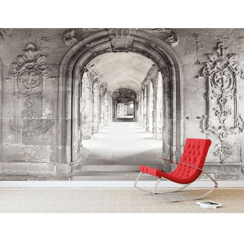 Papier peint Trompe l'oeil Couloir Marbre Parisien - papier peint sur mesure francais - muralconcept