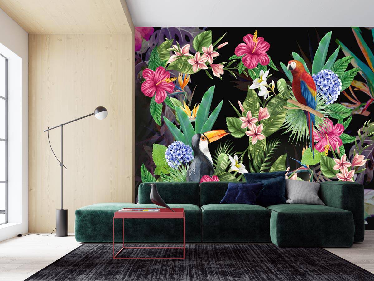 Papier peint Tropical & Toucan - papier peint sur mesure francais - muralconcept