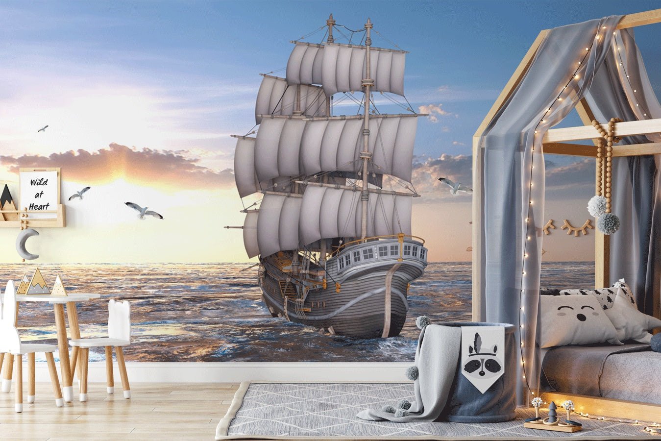 Papier peint bateau voile vintage - Muralconceptpapier_peint_sur_mesure