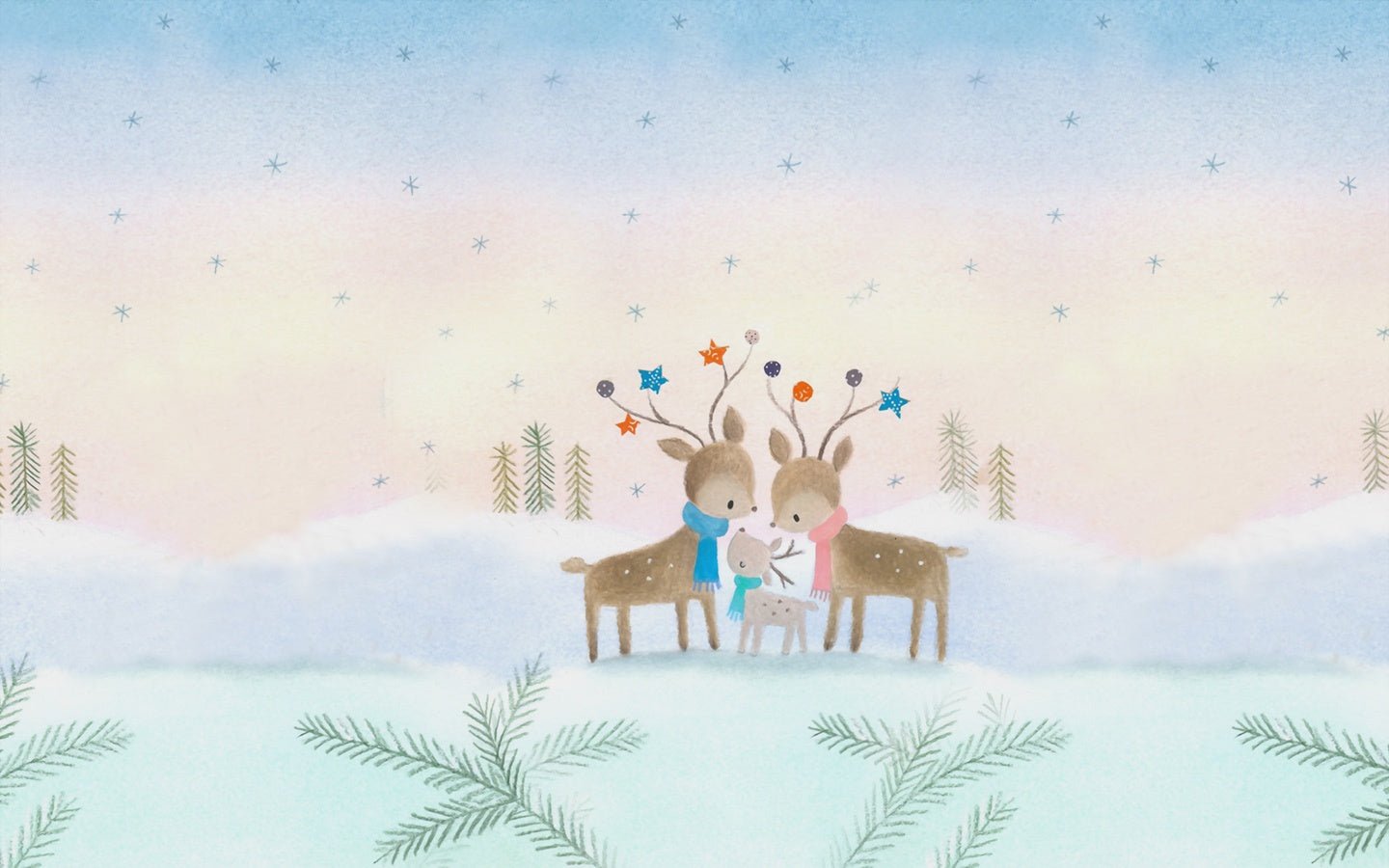 Papier peint chambre enfant biche féérique - Muralconceptpapier_peint_sur_mesure