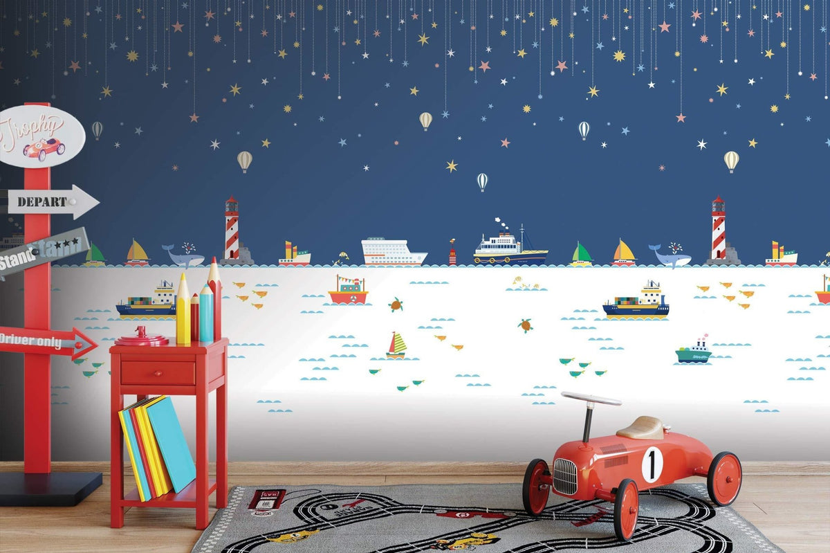 Fondo de pantalla infantil mar barco océano