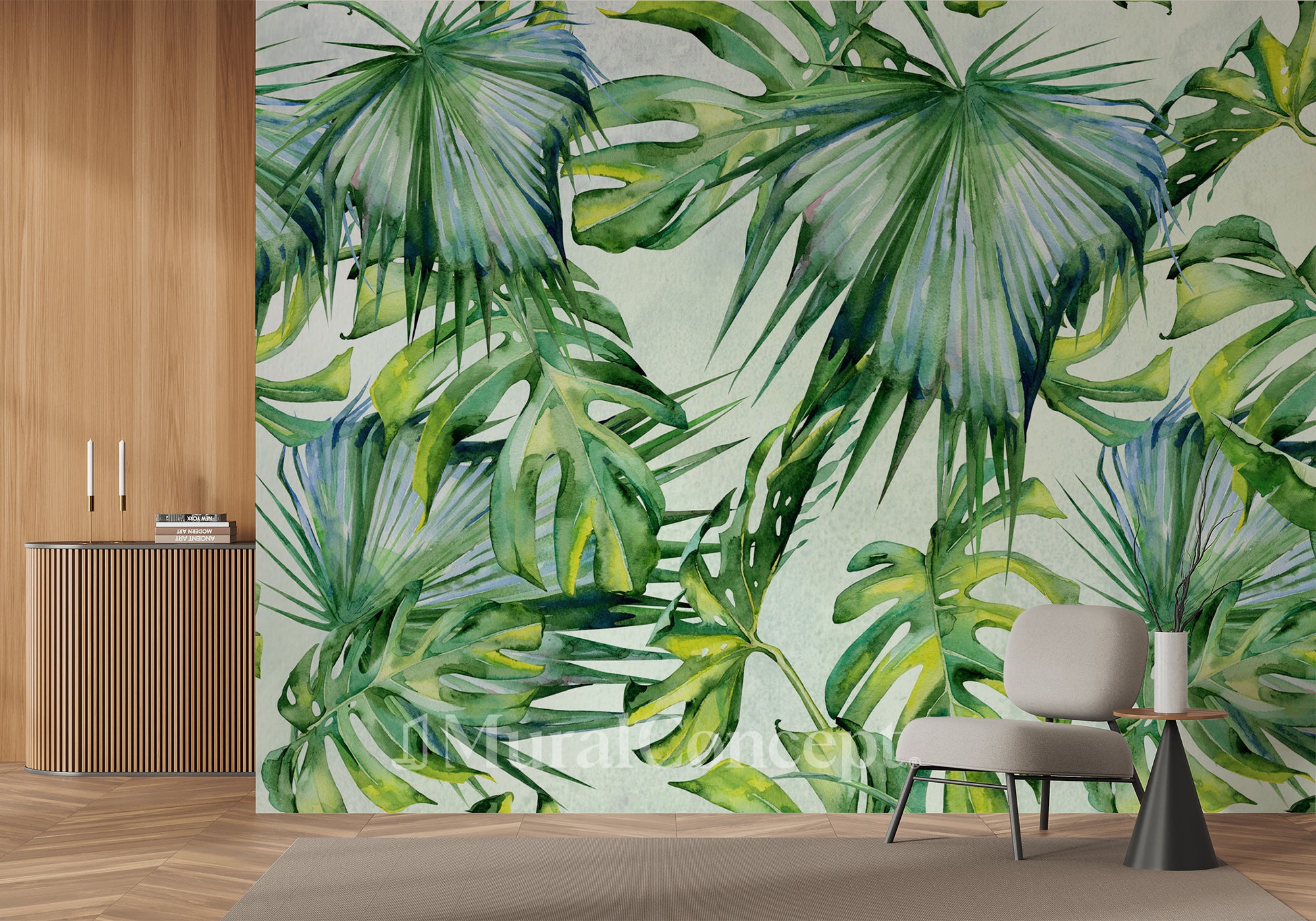 Papier peint Feuillages Verts - panoramique français