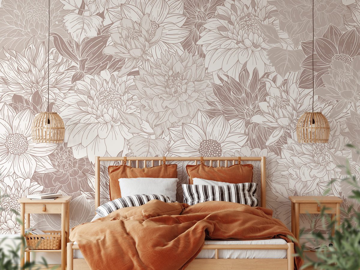 Papier peint fleur Dahlia - Muralconceptpapier_peint_sur_mesure