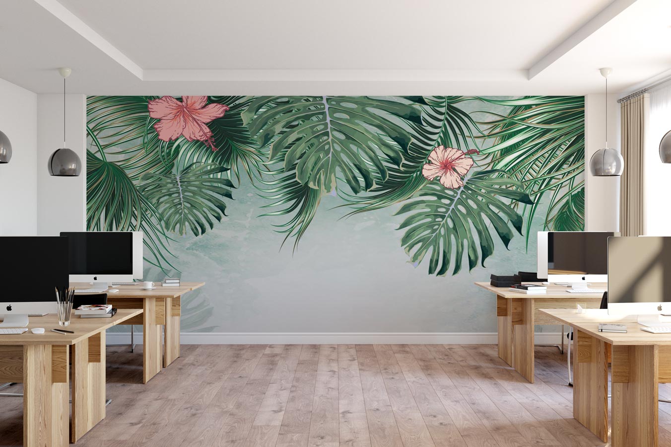 Papier peint Fleur de Palmier - papier peint sur mesure francais - muralconcept