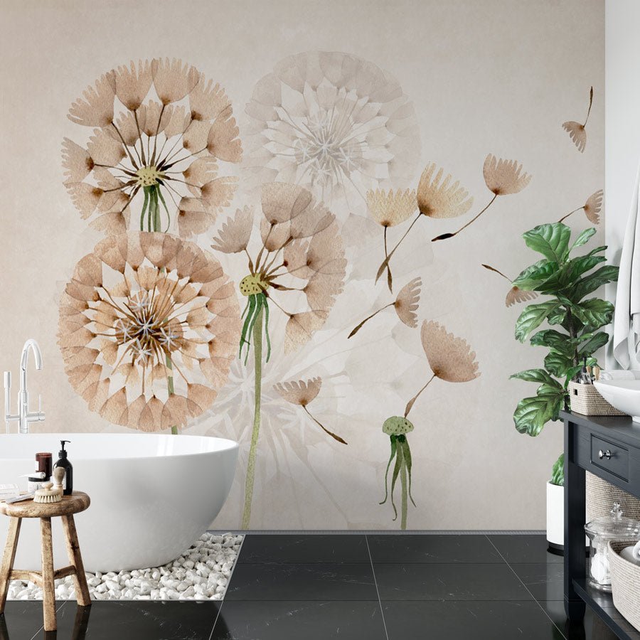 Papier peint fleur pissenlit - papier peint sur mesure francais - muralconcept