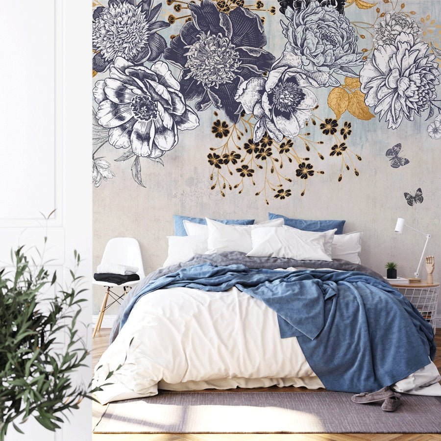 Papier peint floral retro - Muralconceptpapier_peint_sur_mesure