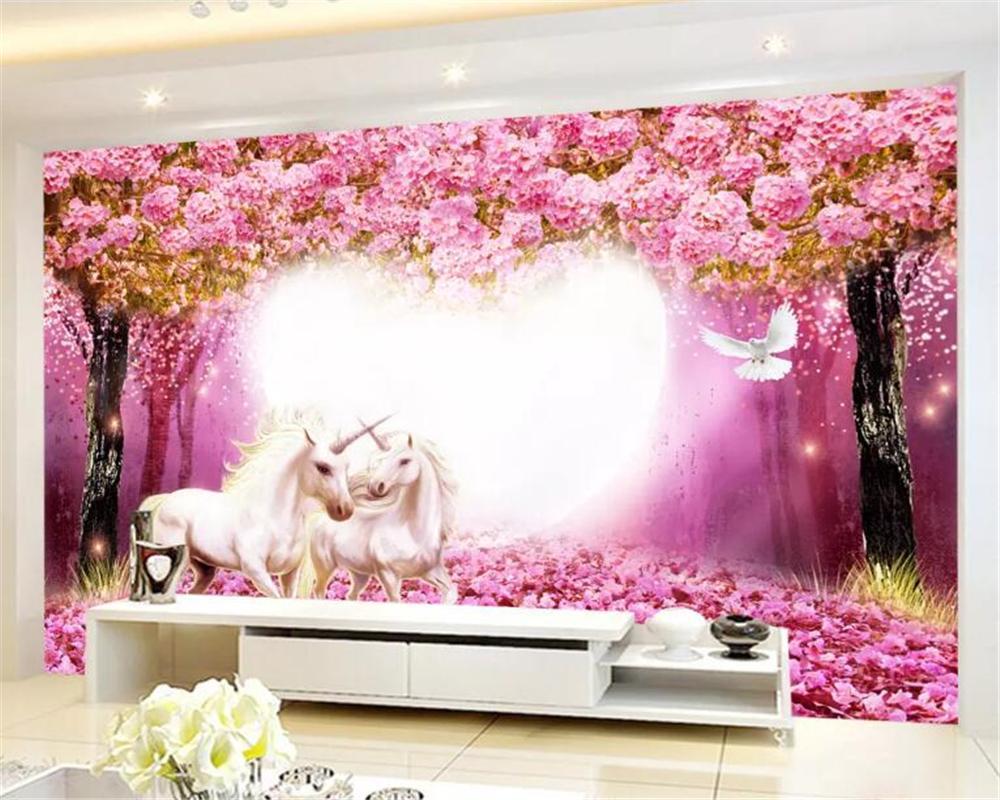 Papier peint Forêt enchantée Licorne - papier peint sur mesure francais - muralconcept