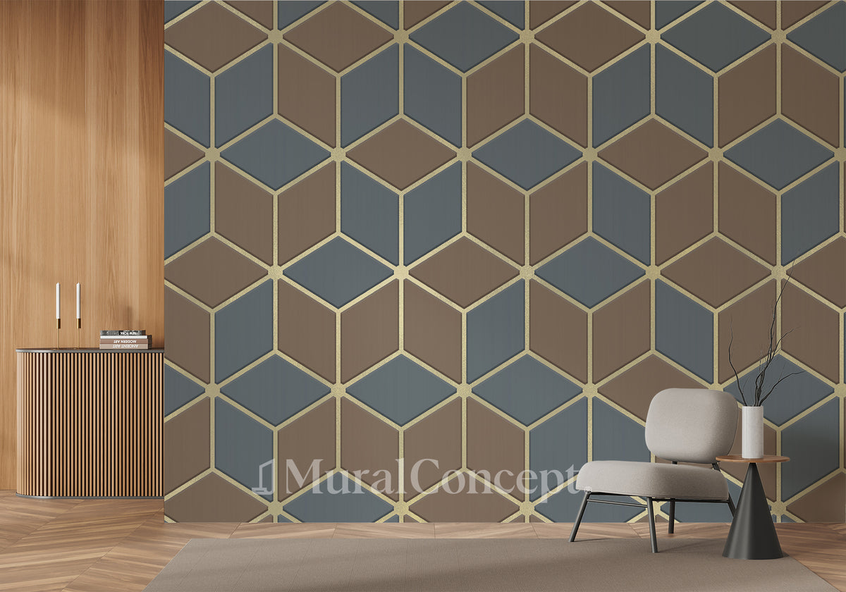 Papel pintado Geometric Abstract Gold