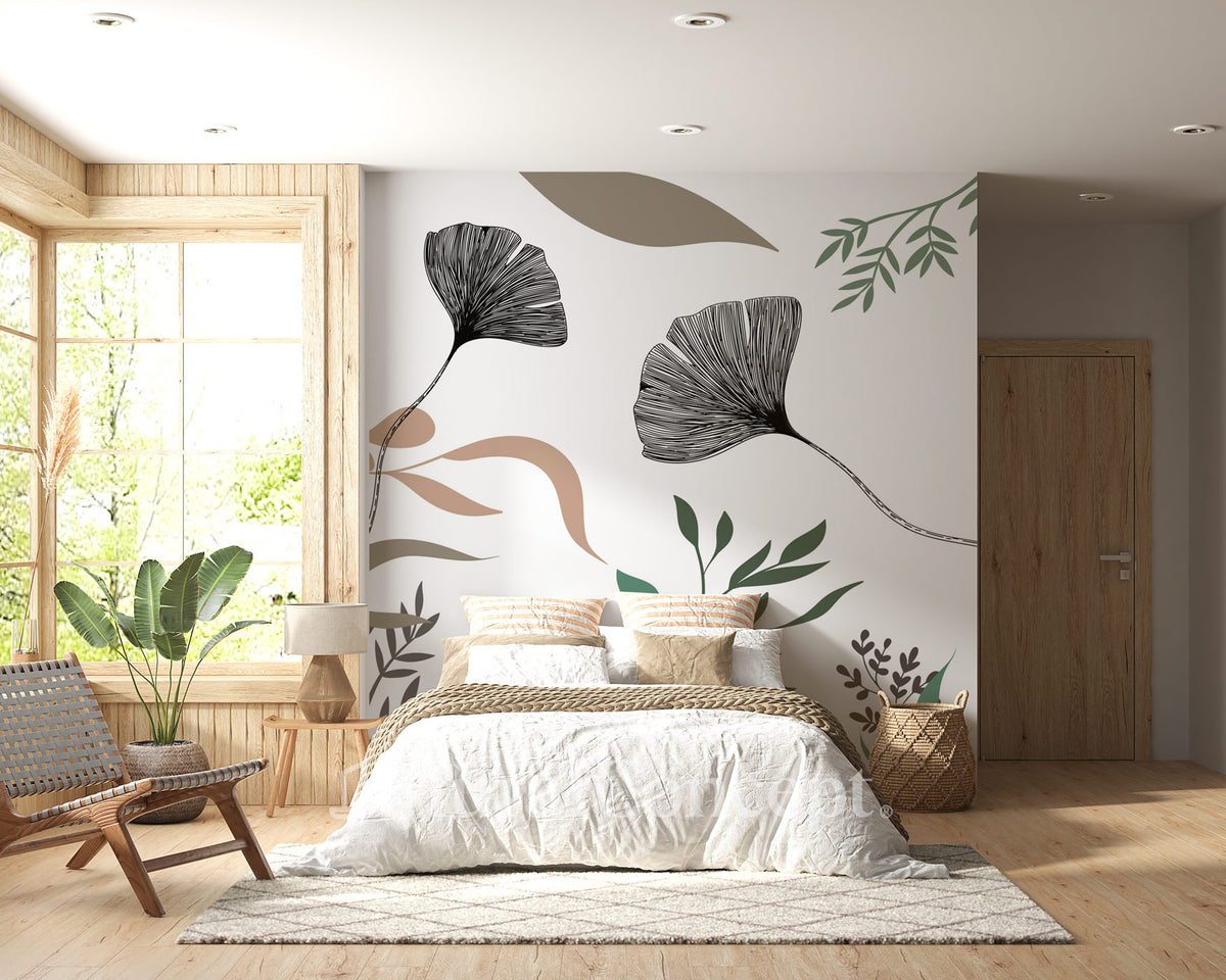 Papel pintado Floral artista ginkgo