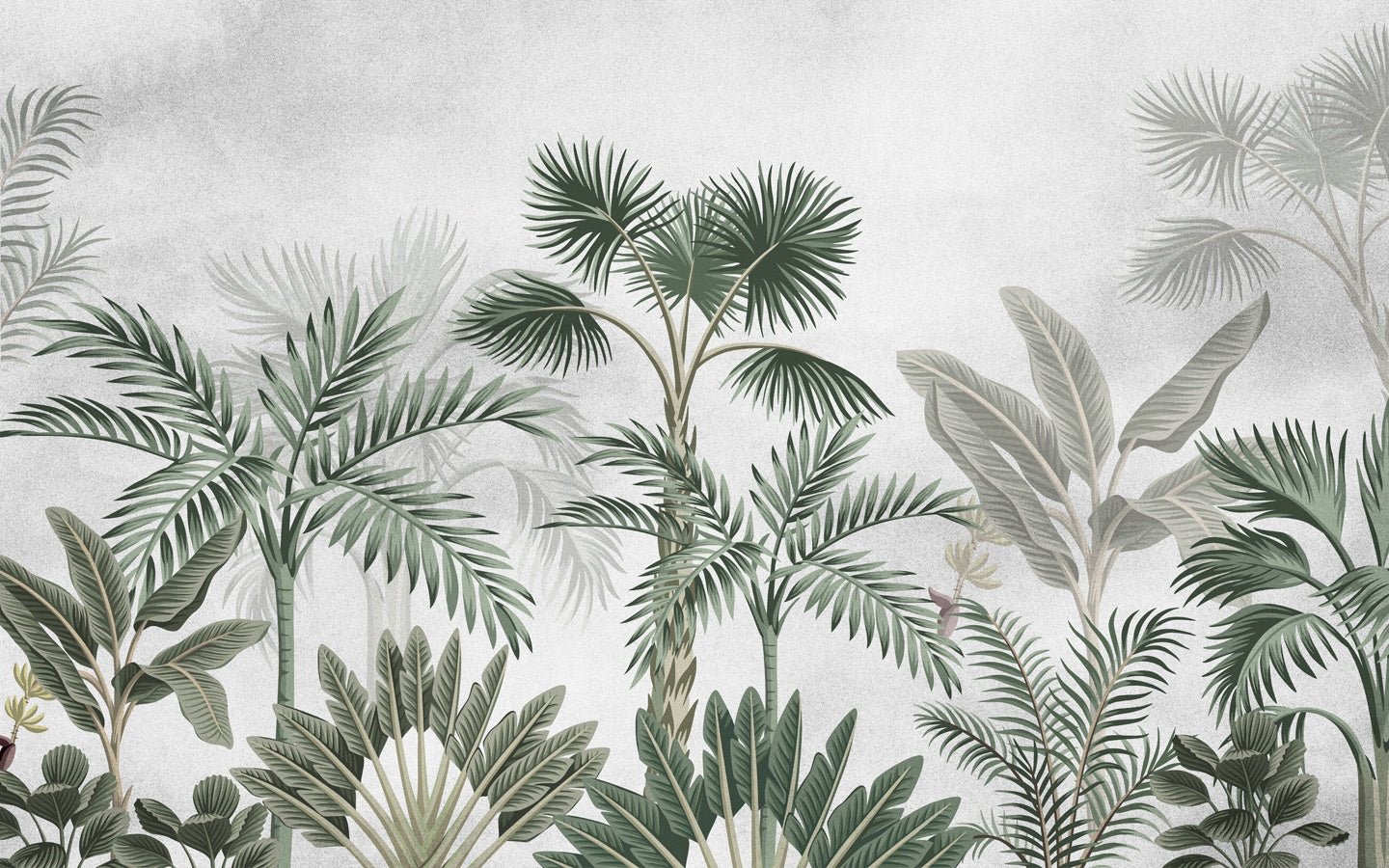 Papier peint jungle tendance arbres exotiques - Muralconceptpapier_peint_sur_mesure