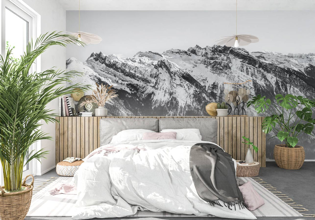 Papel pintado de Grand Massif en blanco y negro