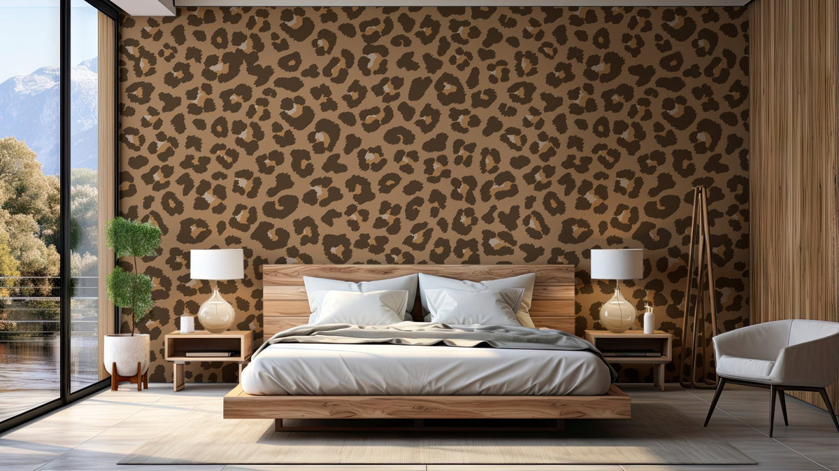 Papel pintado Leopardo arena