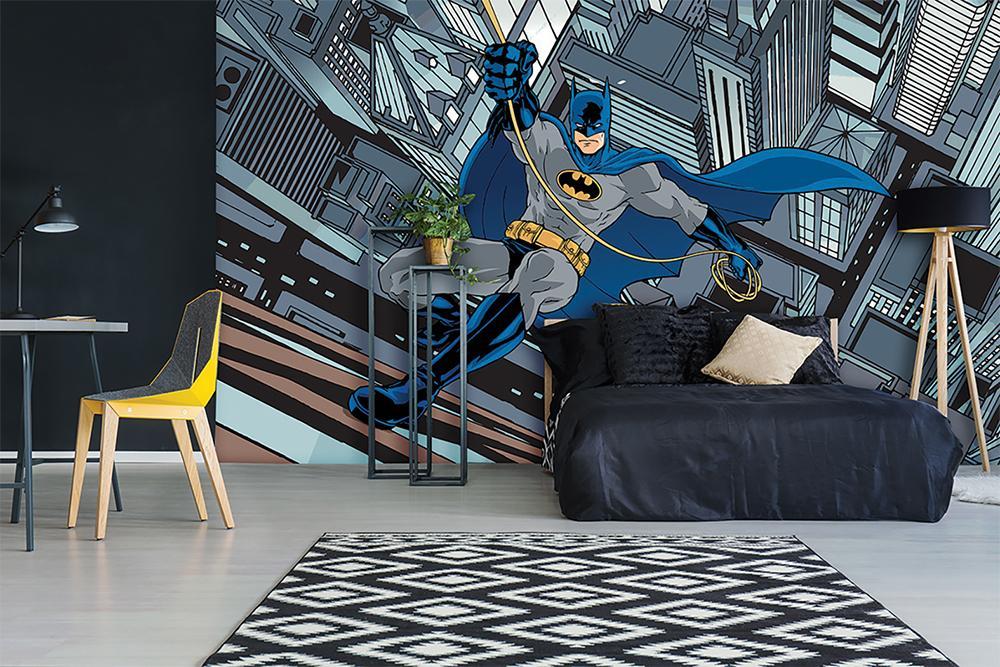 Fondo de pantalla panorámico héroe batman comics escalada torre ciudad