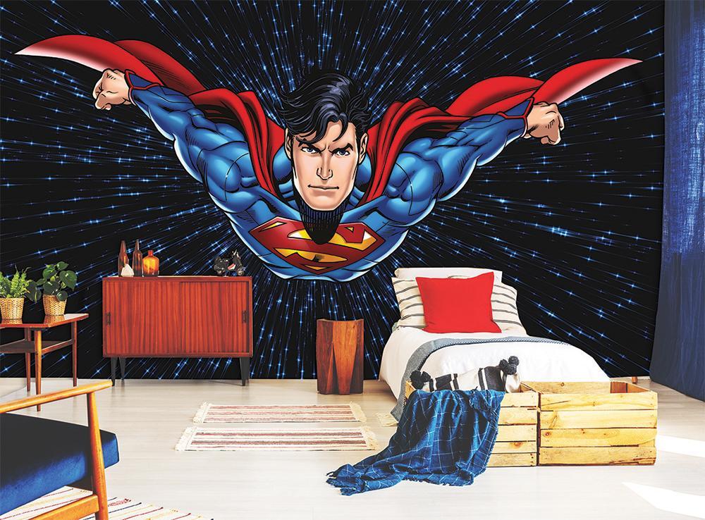 Fondo de pantalla panorámico héroe superman cómics vuelo nocturno